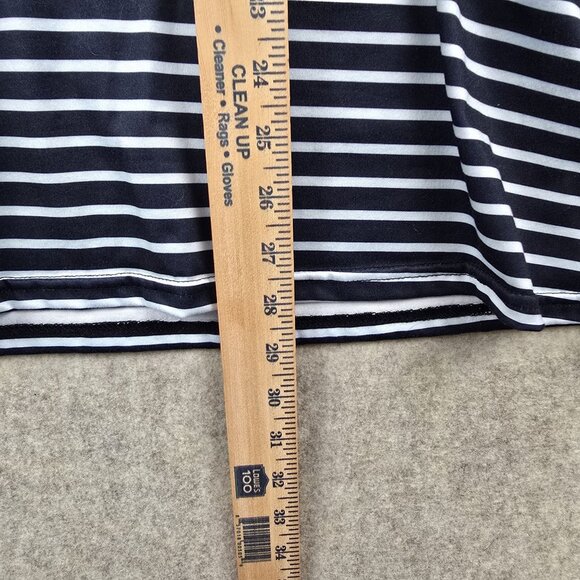 Womens Striped V-Neck T-Shirt Black/White 5XL Lightweight Comfortable - Picture 3 of 4